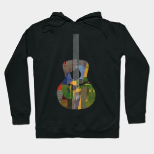 Guitar inception - Minimalist Abstract Art Patchwork Collage Hoodie